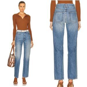 NWT SLVRLAKE Denim Sophie straight leg jeans in mid wash